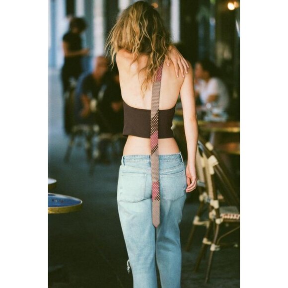 ZARA CHOKER TIE VEST TOP - Picture 4 of 8